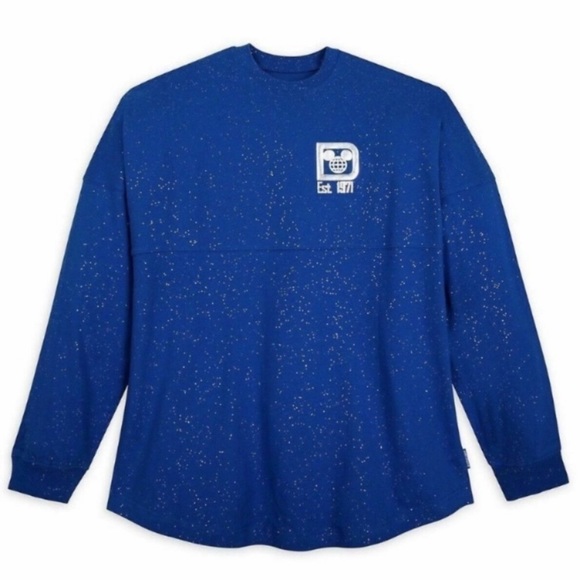 Disney Parks Walt Disney World Wishes Come True Spirit Jersey Blue Glitter Small